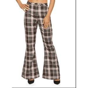 Lavender Plaid Flare leg pants